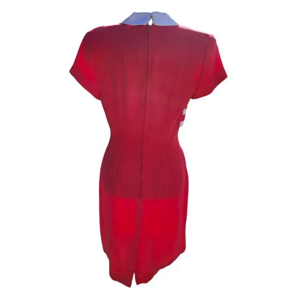 Vintage Karlie & Company Women’s 5/6 Red Striped Dress Preppy Collared USA Made - Picture 4 of 9